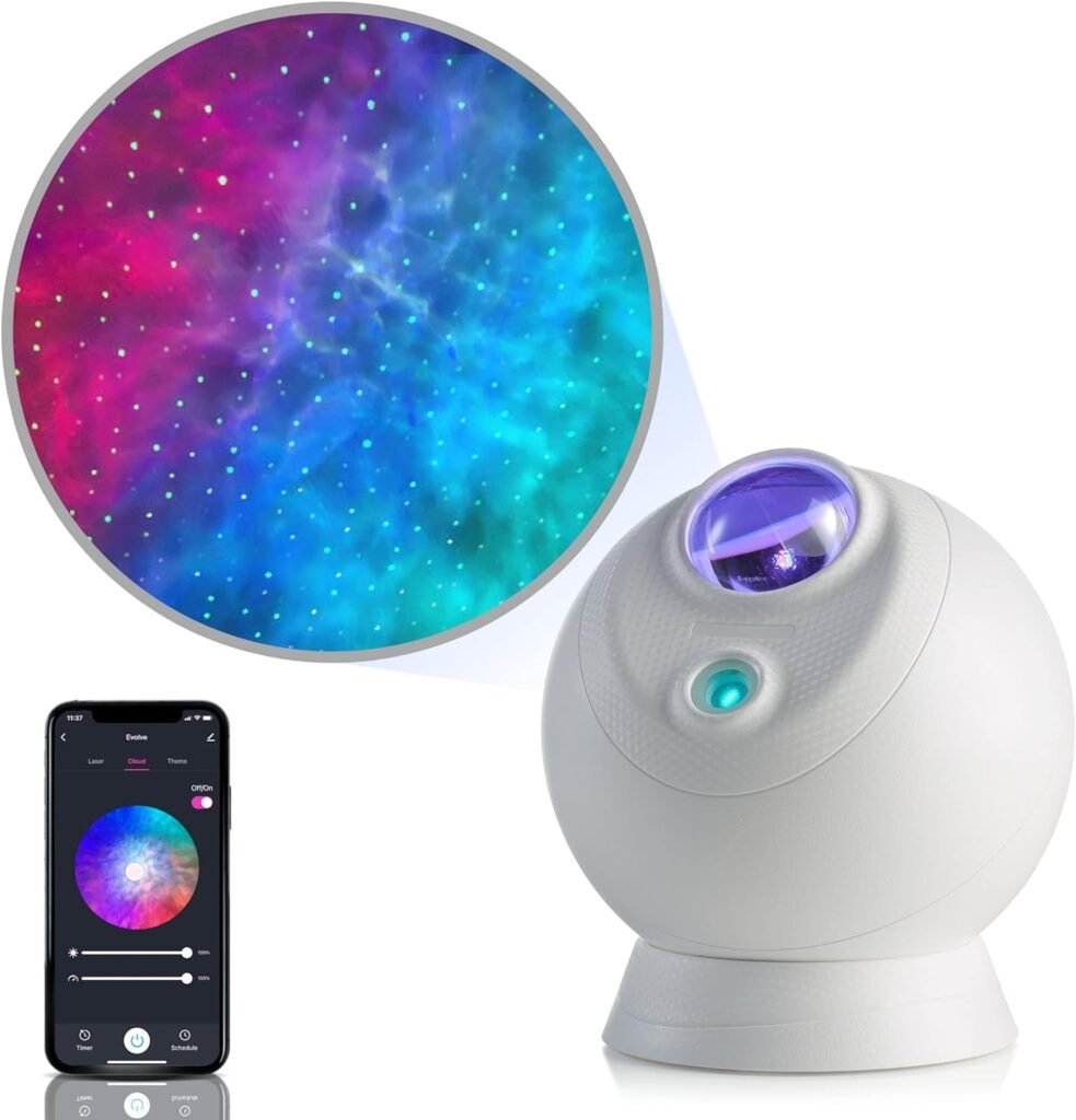 BlissLights Sky Lite Evolve - Galaxy Projector, LED Nebula Lighting, WiFi App, for Meditation, Relaxation, Gaming Room, Home Theater, and Bedroom Night Light Gift (Nebula Cloud Only)