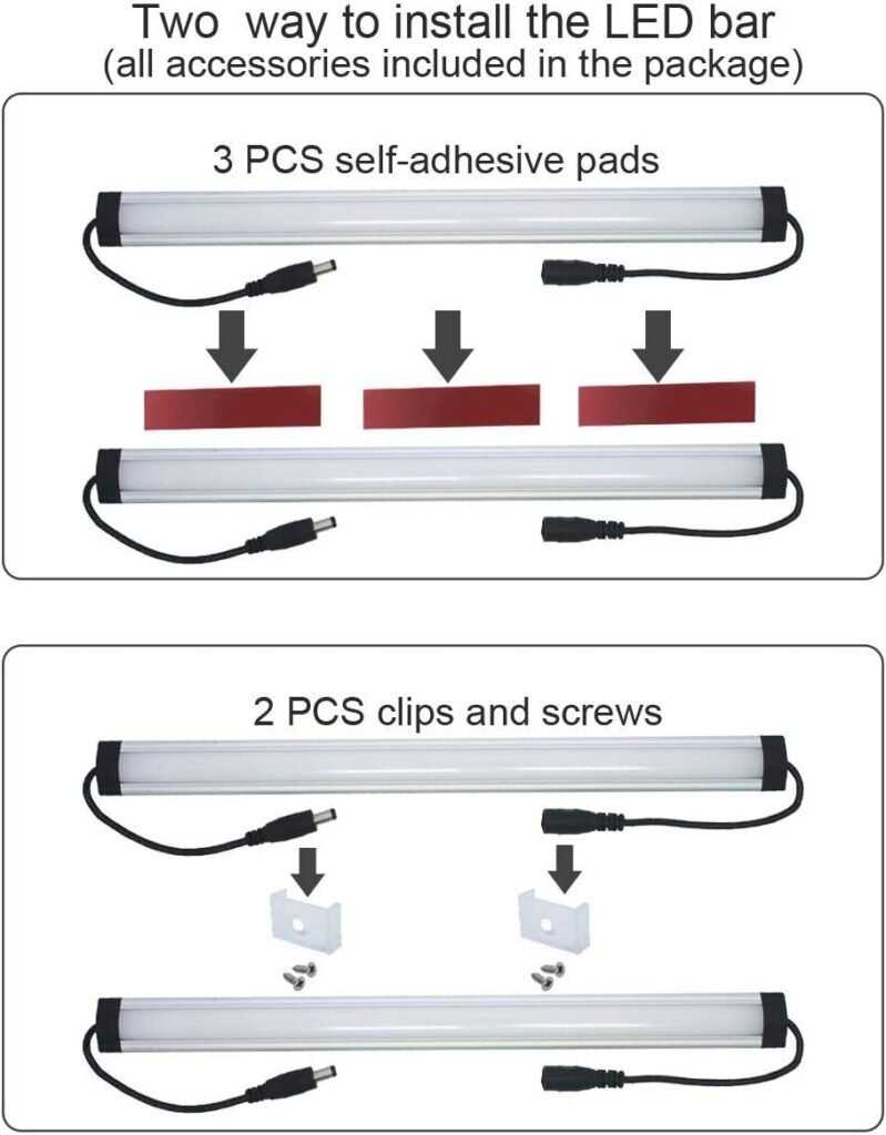 Litever Kitchen Under Cabinet LED Lighting Kit Plug-in, Super Bright, 6 PCS 12 Inches Light Bars, Daylight White, 31W 2000 Lumen, Perfect for Kitchen Cabinet Counter Shelf-(6 Bars Kit-5000K)