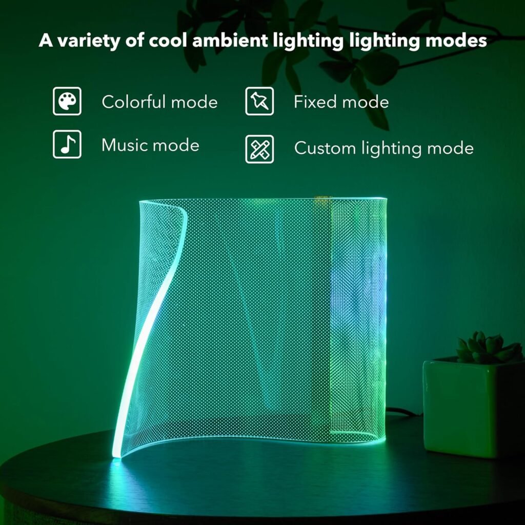 Modern Curved RGB Table Lamps for Bedrooms and Desks - Futuristic Ambient Mood Lighting for Gaming Rooms